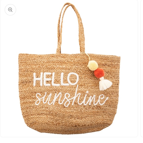 Karma Handbags - Karma Hello Sunshine Jute Tote Beach Bag NWT